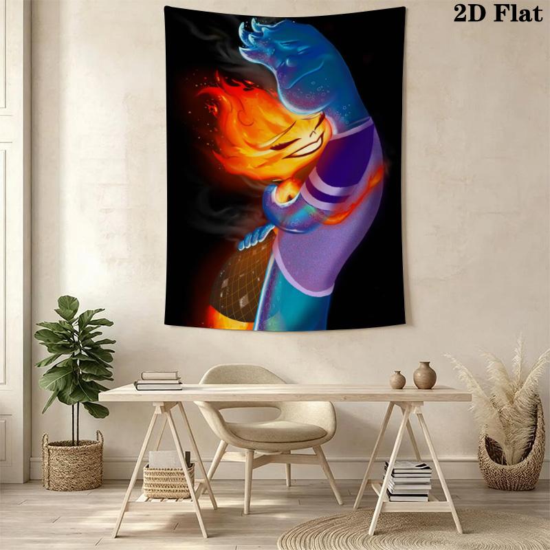 Vivid Fire and Water Pattern Home Decor Tapestry, Wall Hanging, Decorative RV Wall Cloth.SGT0917474