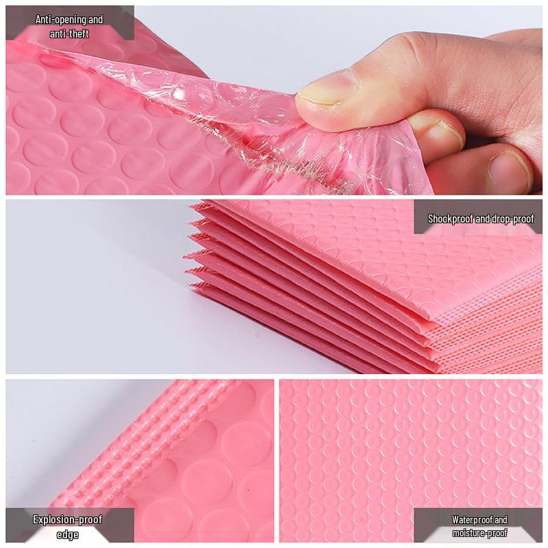 Thickened Pink Bubble Wrap Express Bag - Shockproof, Drop-Proof Co-Extrusion Film Foam Packaging