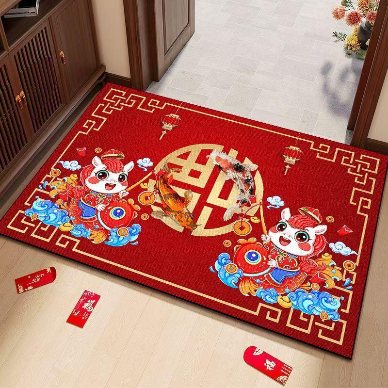 

Праздничный новогодний придверный коврик для пола, бытовой нескользящий, грязеотталкивающий и износостойкий абсорбирующий коврик для ног, входной коврик для ног из хрустального бархата 40 * 60Cm (crystal velvet)