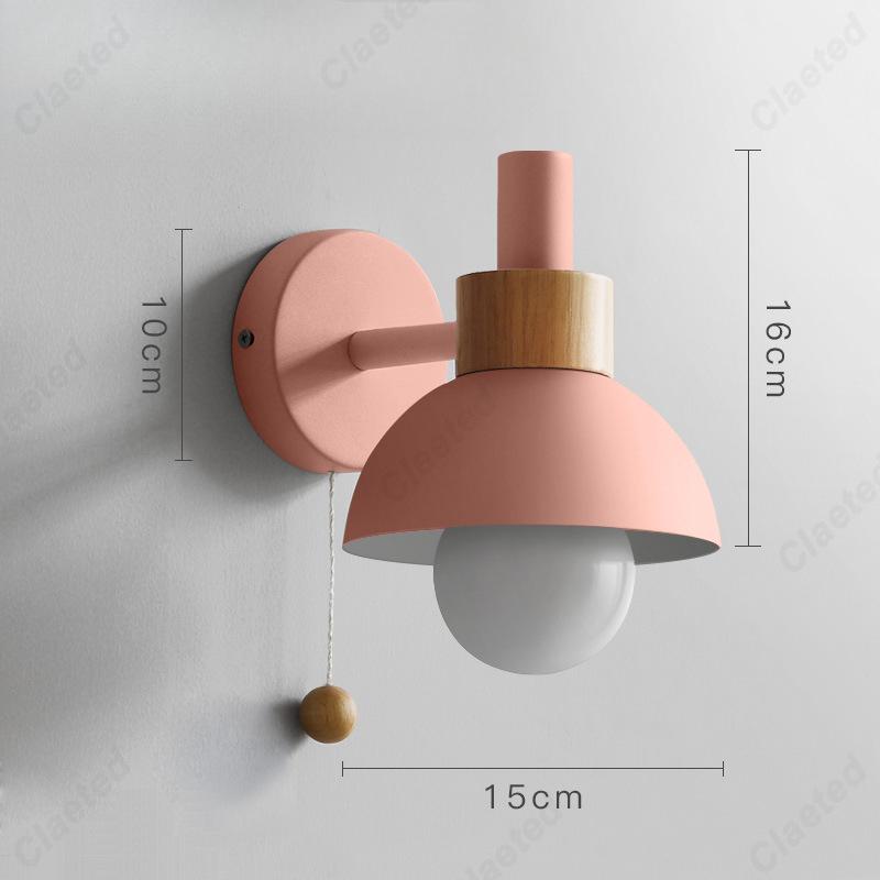 

Minimally Designed LED Zipper Switch E27 Wall Lamp Bedroom Bedside Lamp Living Room Hallway Dining Room Decoration Lighting Not Including bulb рожевий
