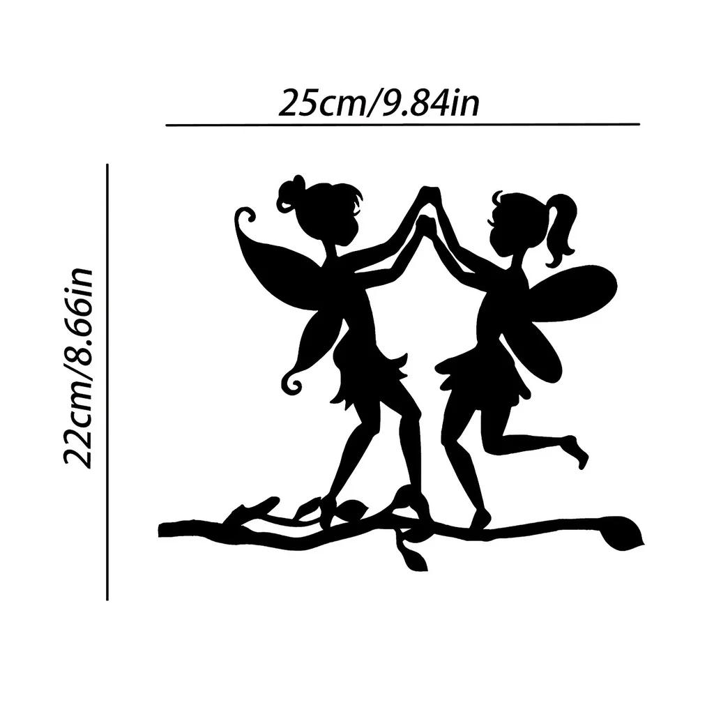 

1 шт. Добавьте волшебного штриха в свой сад с помощью этого металлического настенного художественного украшения в виде двух эльфов на ветке для садовой вечеринки бежевый