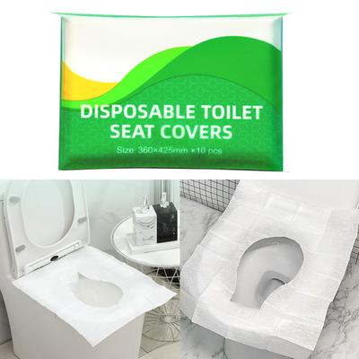 10 Pièces Housses de Siège de Toilette Papier Jetable Jetable Papier Housses de Siège de Toilette pour Adultes Enfants Accessoires d'Apprentissage de la Propreté