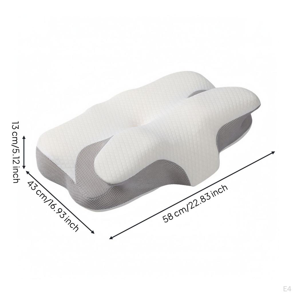 Ergonomic Memory Foam Pillow | Supportive, shaped with Mesh Panels, for Bedroom Black