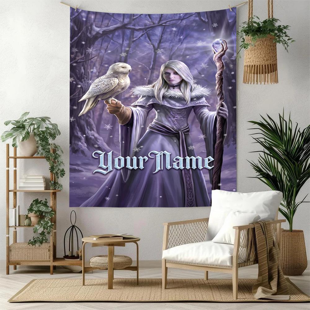 Gothic Illustrations Custom Your Name Wall Decor Tapestry Art For Pet Memorial Birthdaywedding Party Backdrop Family Gift