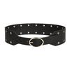 Inspired Faux Punk Leather Belt With Hollow Rivet Decoration For Streetwear