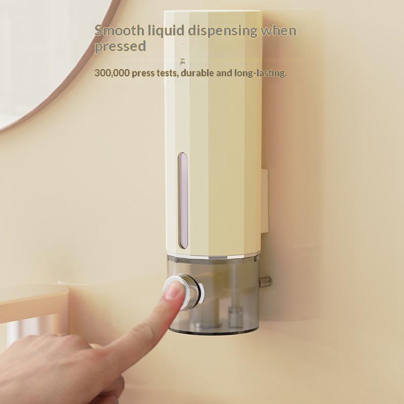 Wall Mounted Soap Dispenser No Drilling Clear Window Suitable for Shampoo Body Wash for Bathroom Shower Room
