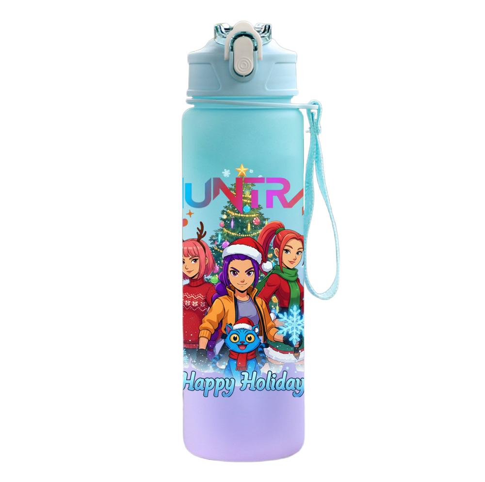 750Ml Water Bottle Cartoon Christmas K-Pop Demon Hunters Printed Large Capacity Drinking Cup Portable Outdoor Sports Water Cup Children Kid Gift