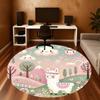 1pc Llama Forest Round Chair mat Area Rug - Non-Slip, Floor Mat for Office, Bedroom, and Indoor Decor -1002049