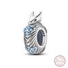Design 925 Silver Heart Claw Print Bee Conch Text Shining Zircon Fixed 3mm Charms Beads DIY Jewelry Making