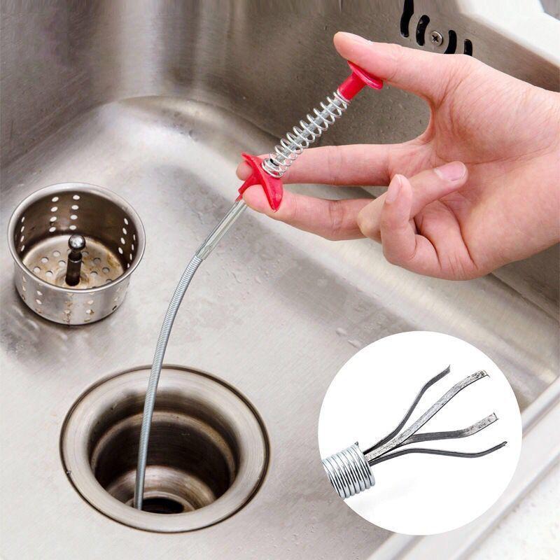 Spring Pipe Dredging Toolunclog Drain Cleaning Products for Home Plumbing Snake Sewer Cleaning Hook Pipeline Blockage Cleaning