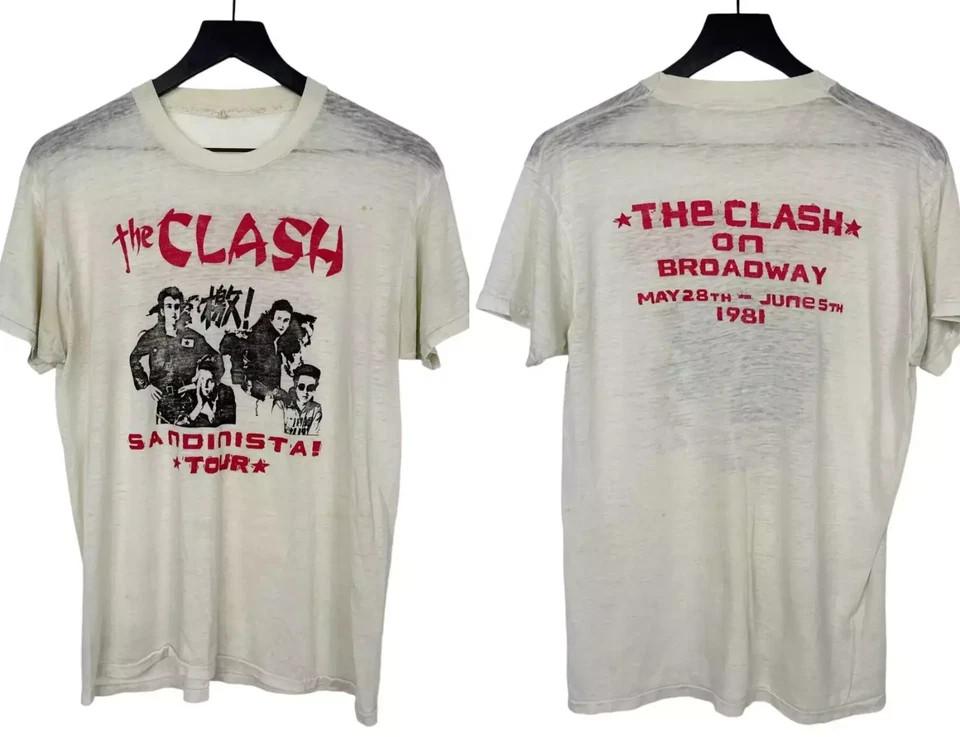 1981 The Clash Группа На гастролях Двусторонняя футболка Полный размер S-5XL Унисекс футболка XL
