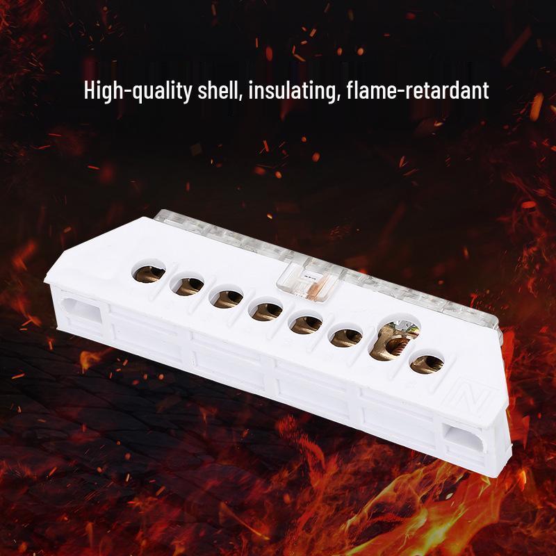 Transparent Cover Neutral/Ground Terminal Block - 8/12/18 Slots Copper Busbar