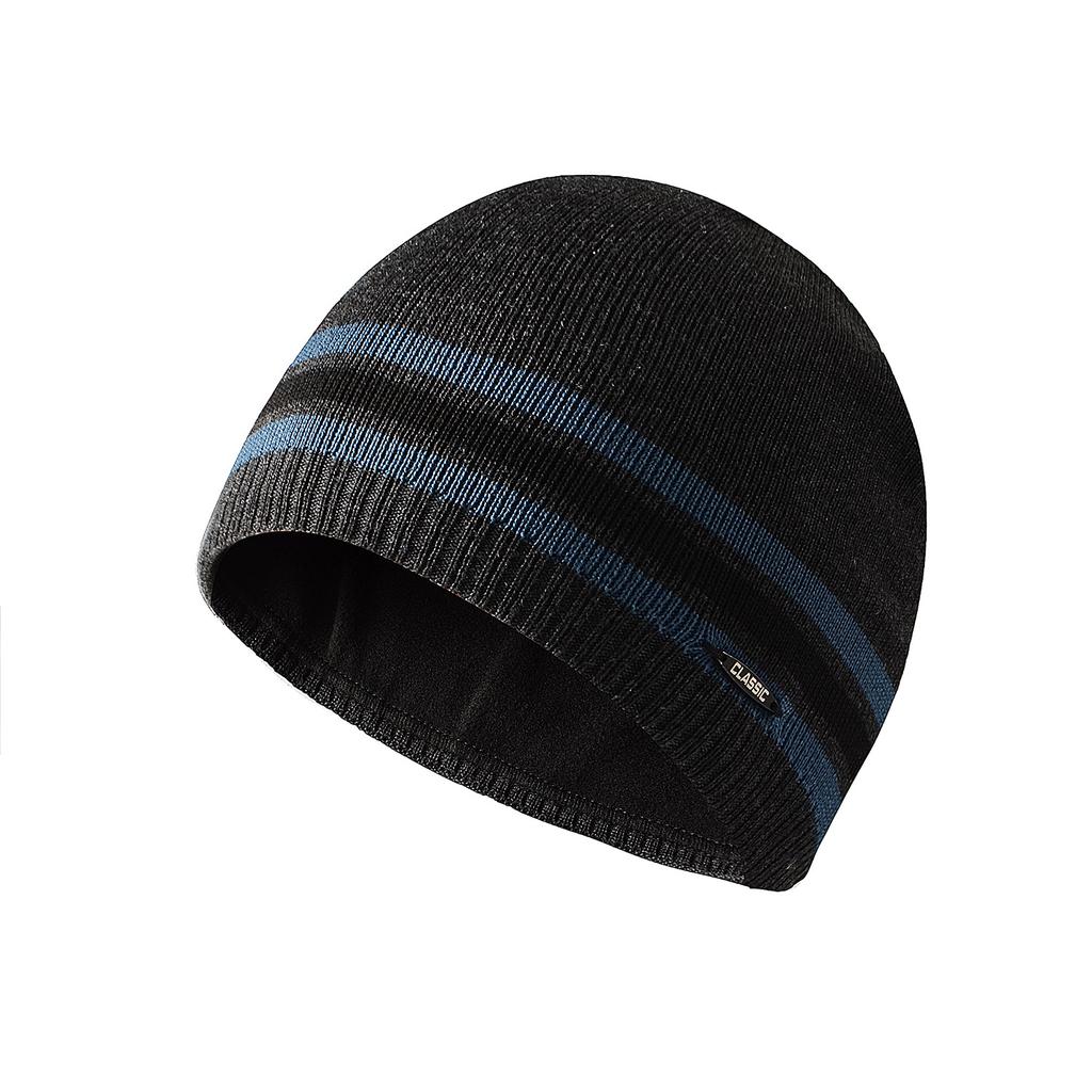 Men's fleece knitted cap with iron standard straight edge wool hat, brimless dome hat, pullover, ski cap