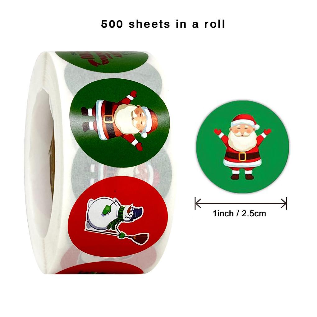 500pcs Christmas Tag Scrap-booking Decorative Stickers Decoration Gift DIY Craft