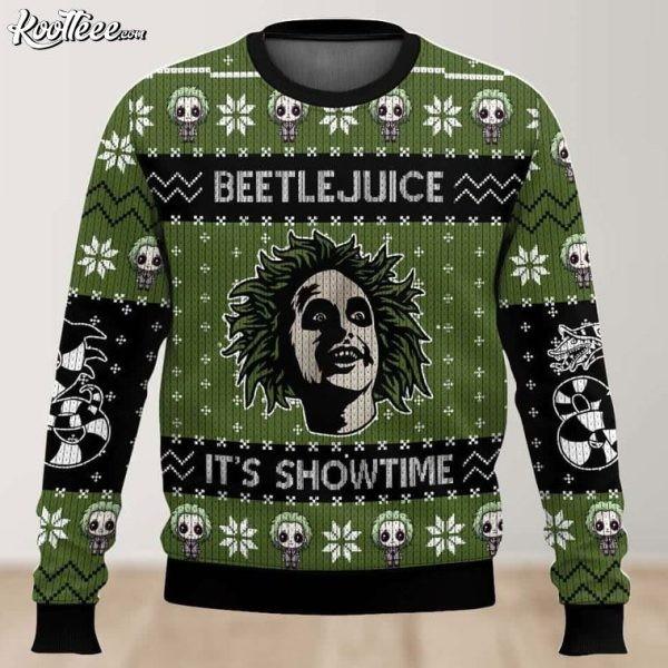 

Beetlejuice It’s Show Time Ugly Christmas Sweater Unisex T-Shirt S