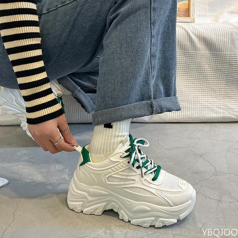 New Women's White Shoes Thick soled versatile Sneakers comfortable breathable shoe Summer new ladies shoes Mujer Zapatos