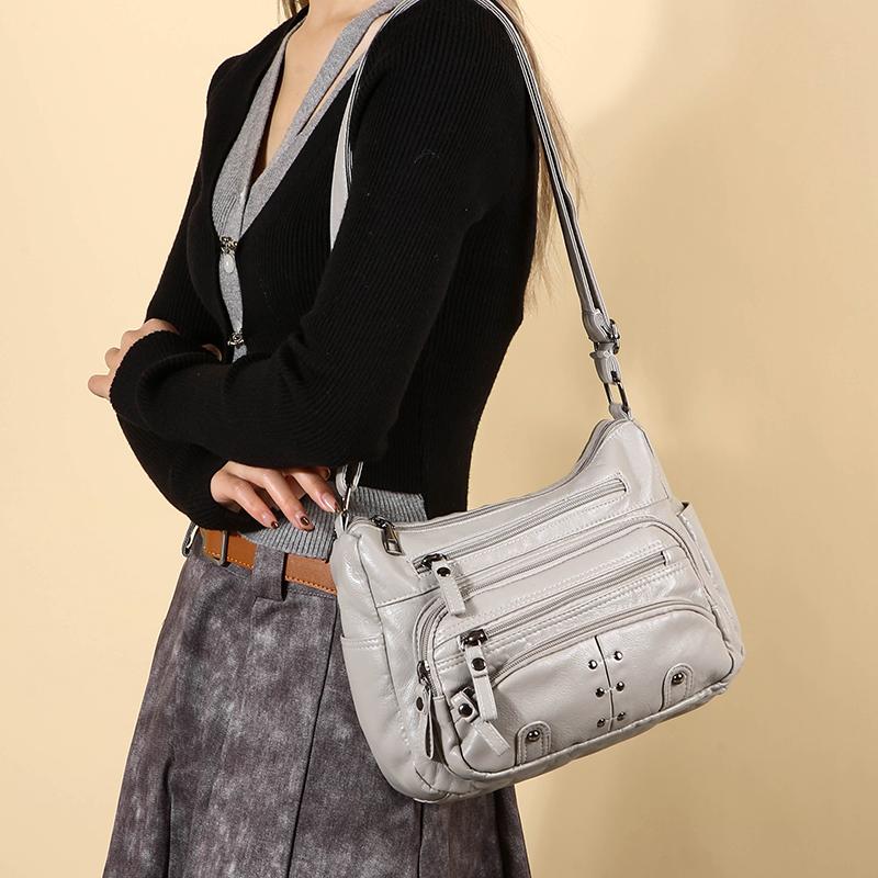 Women's Crossbody Bag Vintage Multi-Layer Shoulder Bag