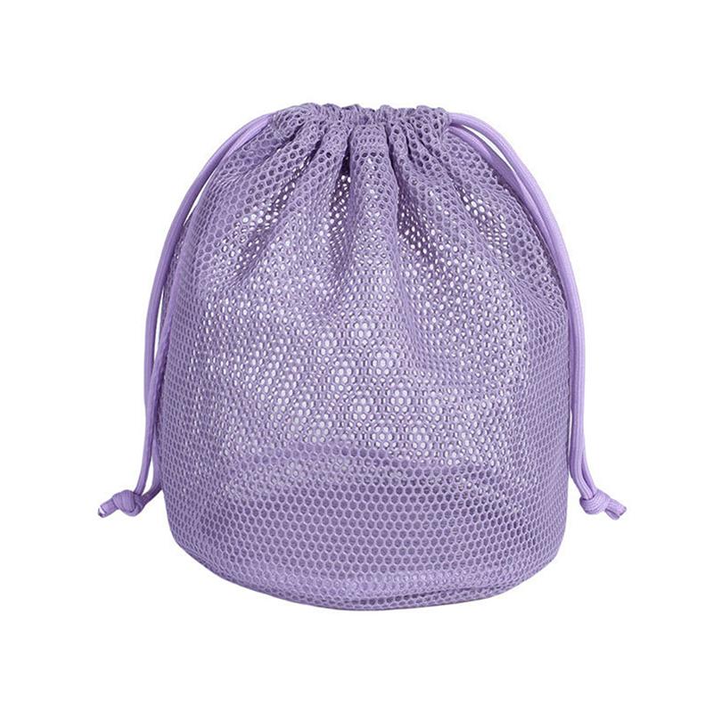 Travel Large Capacity Mesh Nylon Cosmetic Bag Organizer Foldable Casual Mesh Drawstring Bags Rope Bundle Pocket Swim Washing Bag
