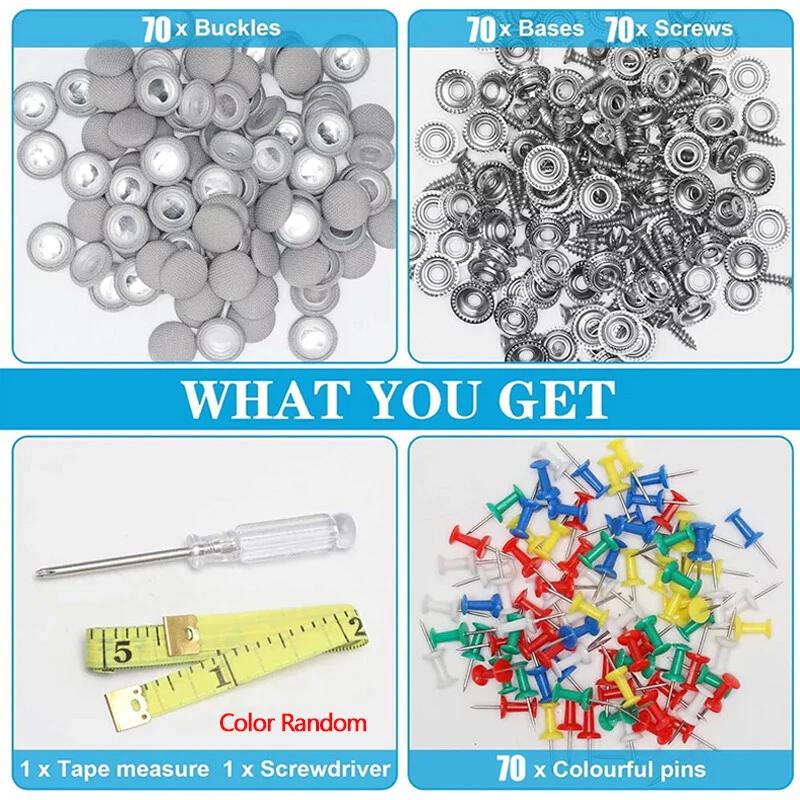 70PCS Car Roof Lining Liner Repair Kit Fix Sagging Headliner Pins Buckle Rivet Durable Automotive Top Lining Repair Kit