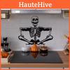 Smiling Halloween Skeleton Glass Showcase Bedroom Home Decoration Wall Stickers