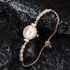 Damenmode Metalluhr Quarz Zifferblatt Cubic Armband Armbanduhr Damenuhr