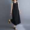 Sleeveless Plus size vintage black new in dresses for women casual loose long summer dress