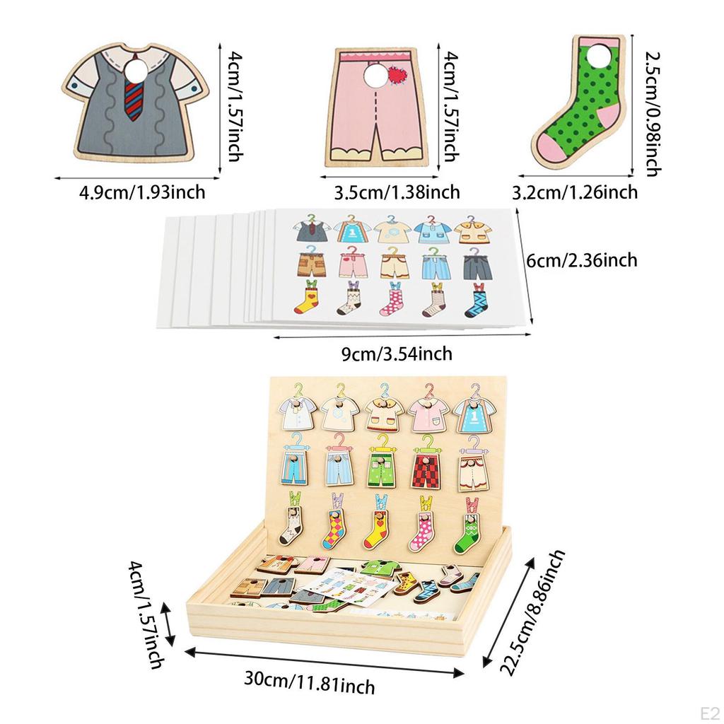 Kids Color Shape Sorting Game, Early Educational Toys Hanging Clothes Birthday Gift Sensory Toy for