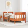 Vidaxl Bed Frame Without Mattress, Waxed Brown, 100X200 Cm, Solid Pine