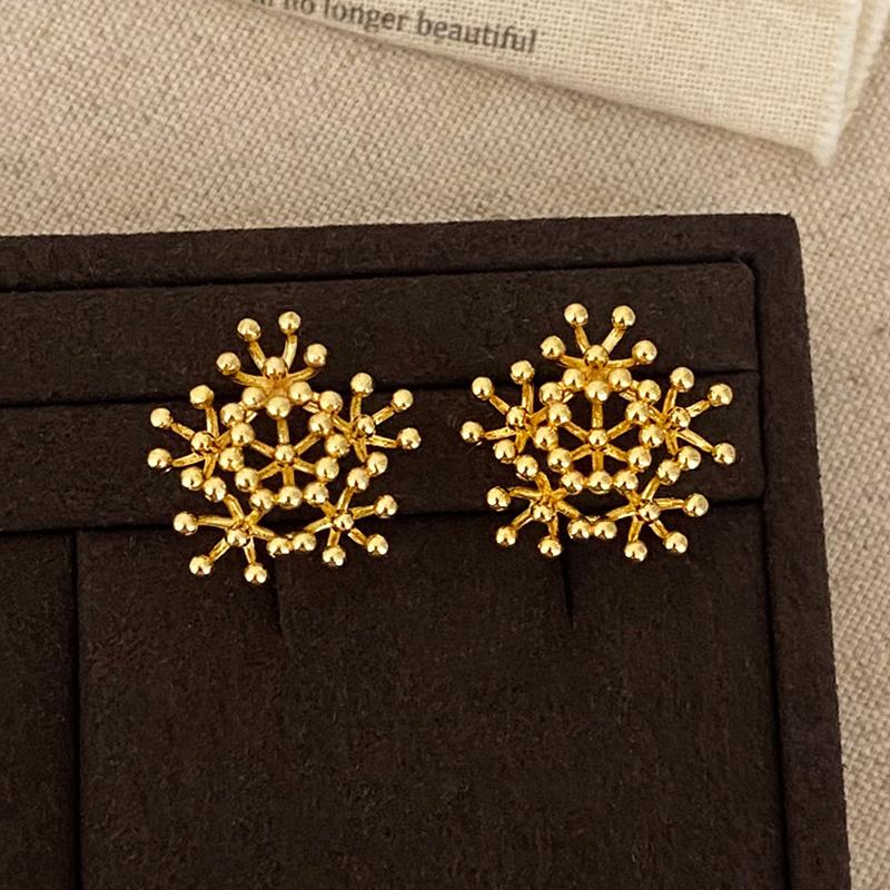 PONYKISS Tibetan Silver Zircon Imitation Pearl Firework Flower Stud Earrings for Women Romantic Fashion  Accessories