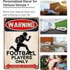 Metal Poster Funny Football Players for Teen Boys Room Fan Gift