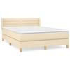 3130358 vidaXL Divan Bed with Mattress Cream 140x200 Cm Fabric