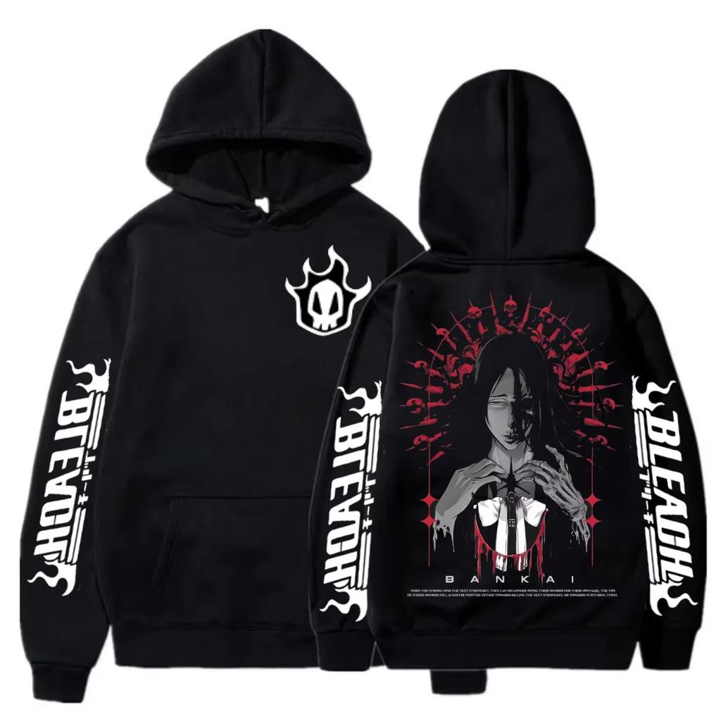 Giappone Anime Bleach Unohana Retsu Felpa con Cappuccio Uomo Donna Manica Lunga Pullover Larga Hip Hop Calda Quotidiana Streetwear Felpa Top