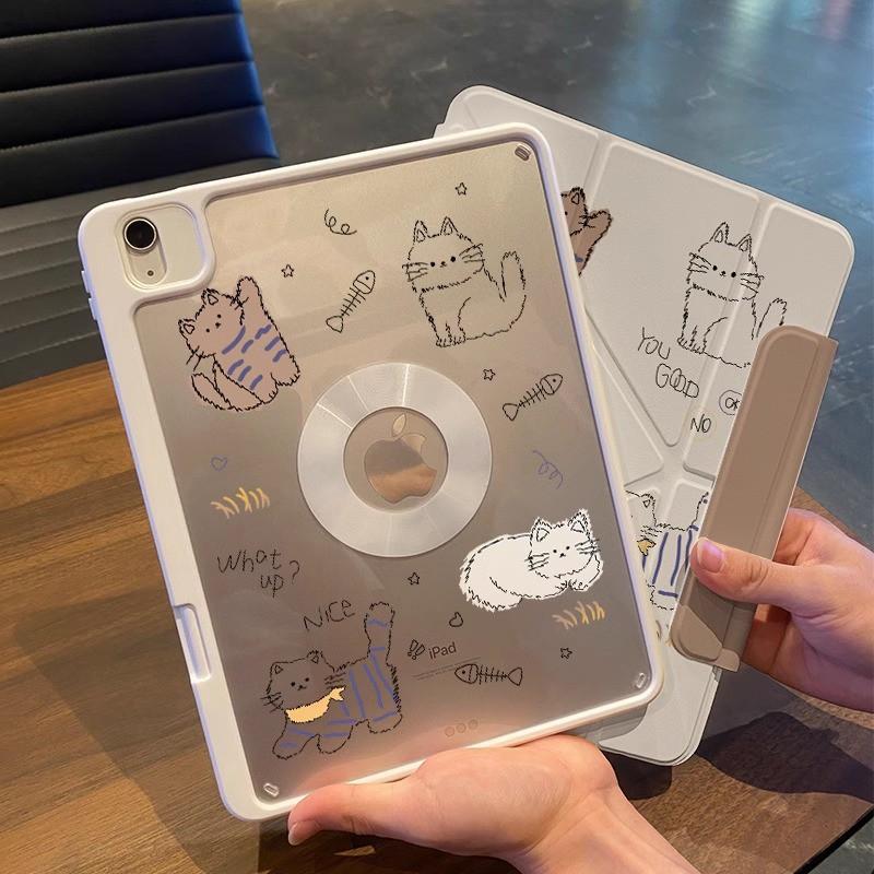 Magnetic Detachable Acrylic Case IPad Pro 11 Inch Mini 7 With Stand Support Cartoon Design Full Cover