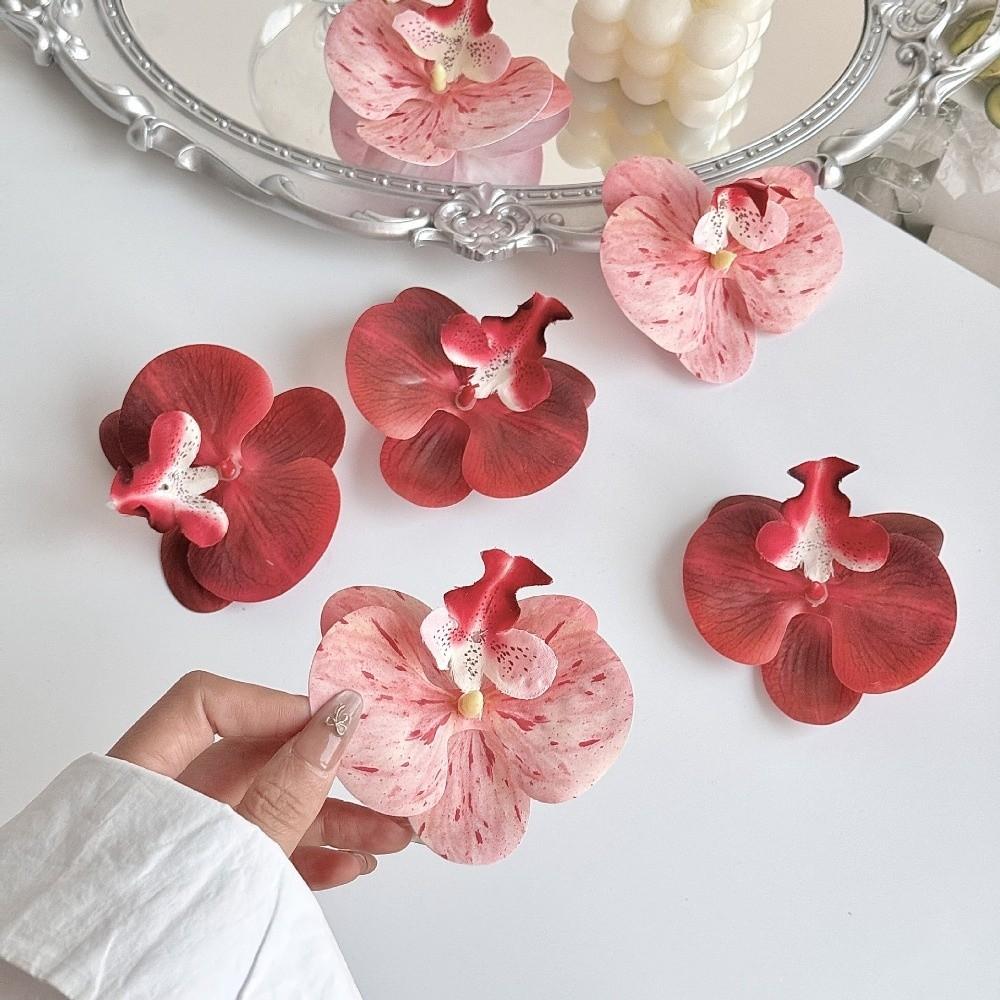 10 ks Realistická 9cm Simulovaná Motýlí Orchidej DIY Řemesla Hedvábná Motýlí Orchidej Květinová Hlavice Falešná Květinová Hlavice Svatba Ozdobná
