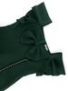 AOMEI Dark Green Bodycon Women Party Dresses Lovely Bow Ruffles High Waist Beading Knee Length Outfits