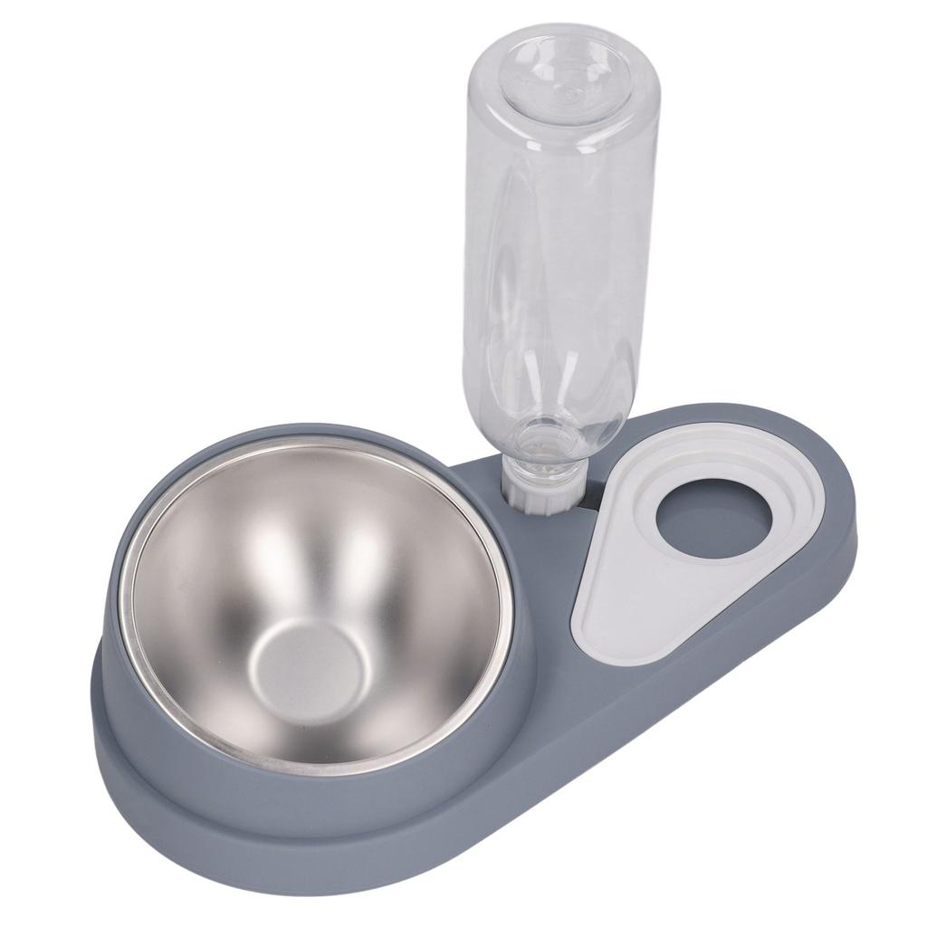 Double Dog Cat Bowls with Automatic Waterer Bottle Neck   Tilted Pets Water and Food Bowl Set