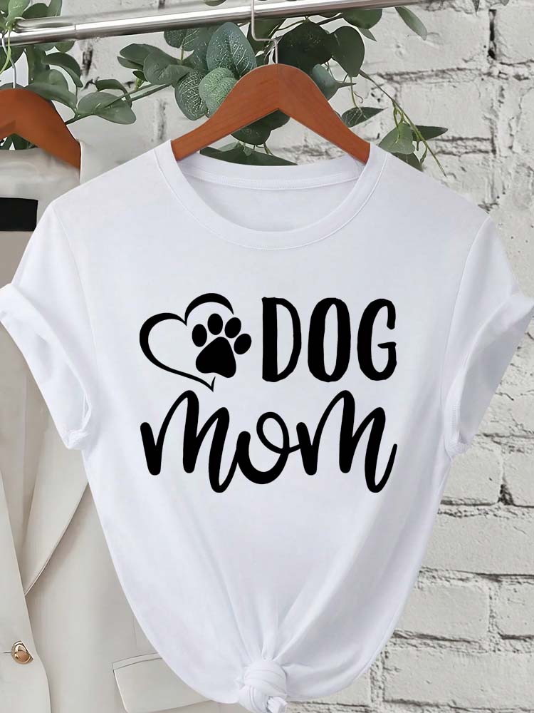 Trend Dog Mama Printed Women T-shirts Fashion Cartoon Graphic Print T-shirts Clothes Female Shirt Short Sleeve Casual Tees