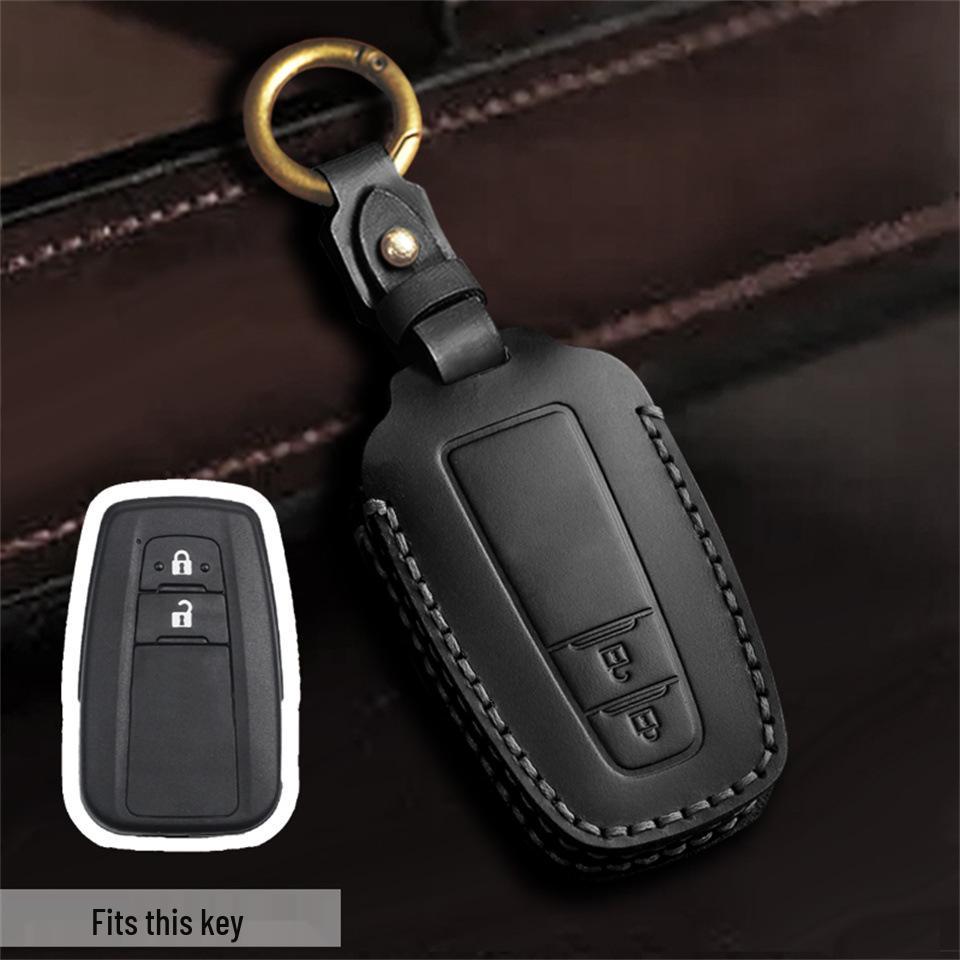 Genuine Leather Key Cover for Toyota Corolla, Camry, RAV4, Wildlander, and Asia Dragon.