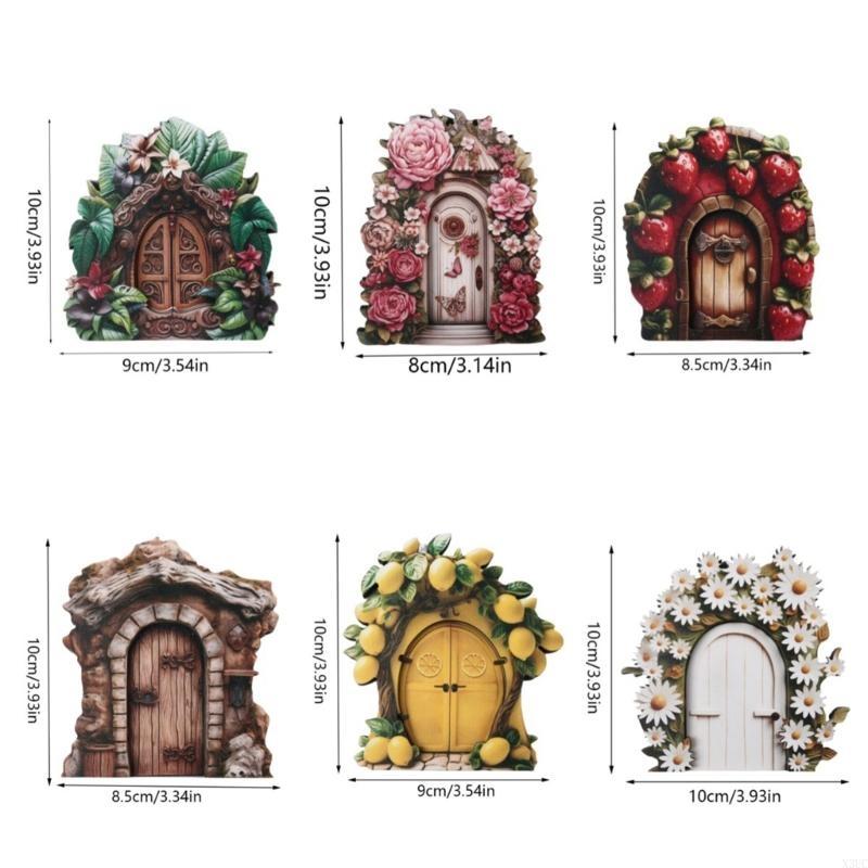 Miniature Fairy Garden Accessories Fairy Door for Tree Garden Sculpture Lawn X3UC