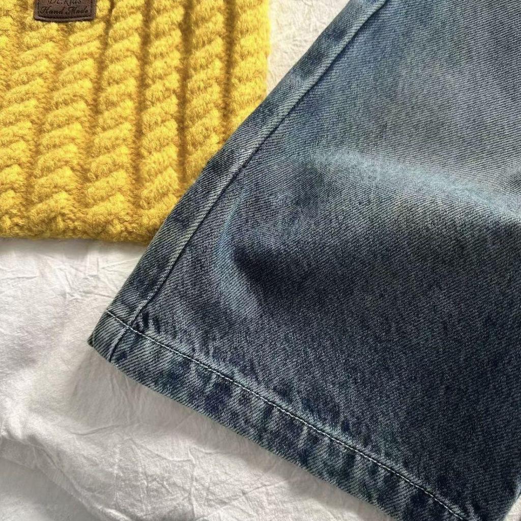 Korean-Style Children's Woolen Wide Leg Jeans with Butt Flap - Autumn 2025