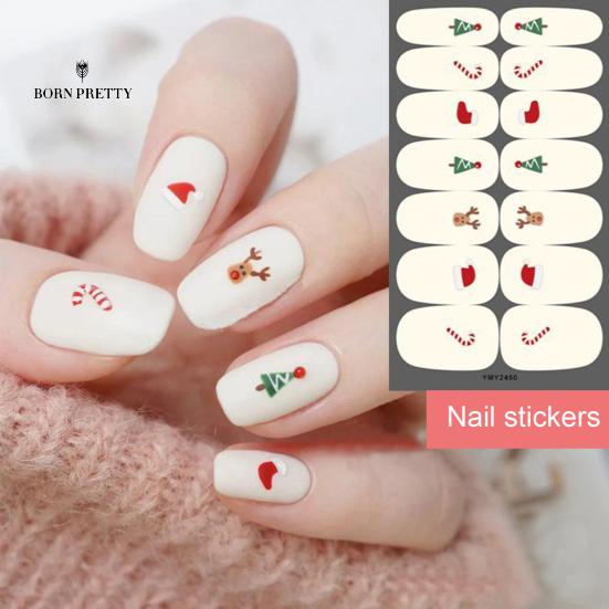 

Стильные наклейки для ногтей Украшения для ногтей Лось-снежинка Снеговик Самоклеящийся дизайн DIY