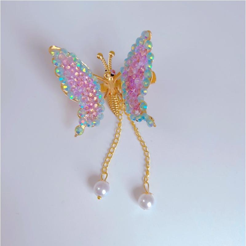 

Korean version of antique fringed hairpin, butterfly women s spring hair accessories, hairpin, side headdress