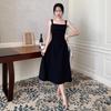 Hepburn-Style Slim Fit French Midi Dress 2025