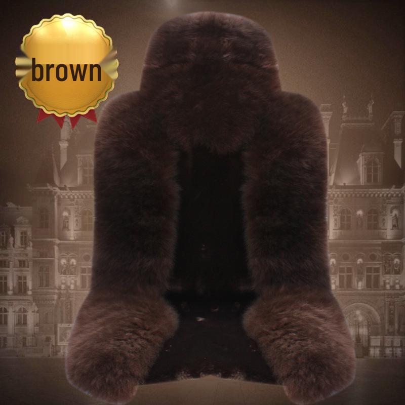 

One-Piece Wool Car Seat Cushion - Plush Fur Winter Pad