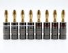 Banana Plugs, 24K Pure Copper, Gold Plated, Audio Grade, 8-Pack [Quantity Selectable], 12AWG-18AWG Speaker Cable Connectors, DIY Audio, MINAKIKO