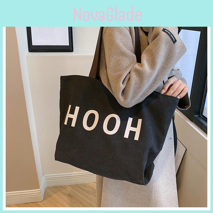 Chic Fashionable Large Capacity Canvas Shoulder Bag For Daily Use And School