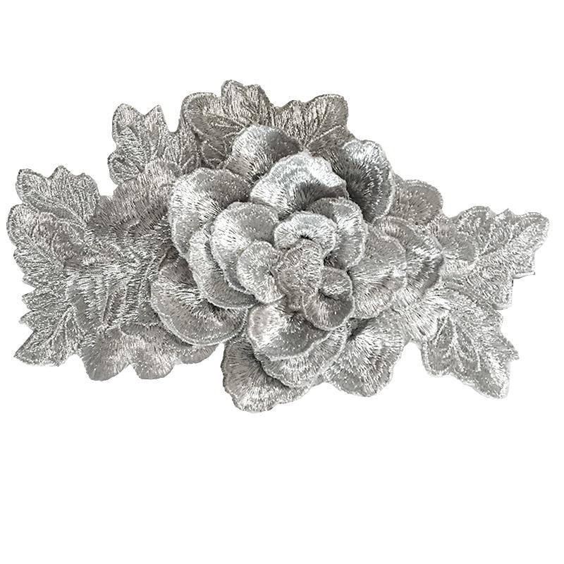

1 шт. платье аксессуары DIY одежда шить мода вышитая аппликация сумка декор 3D пион ручная работа нашивка цветы нашивки серебряный