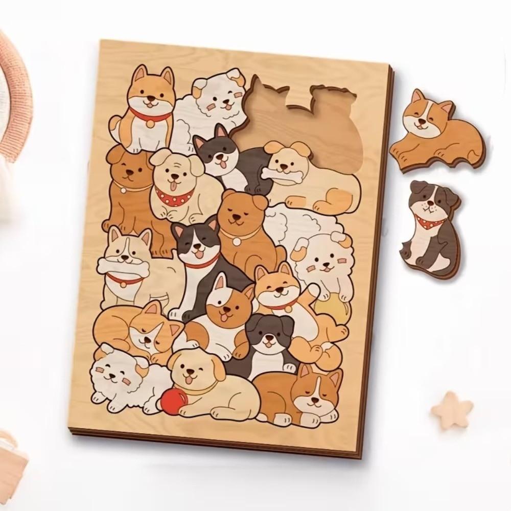 Wooden Puzzle Painting Decorative Plaque Tabletop Decoration Puzzle Decorative Plate Home Decor