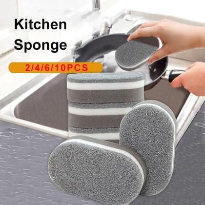 2pcs Magic Sponge Eraser Cleaner Kitchen Bathroom Cleaning Sponge Descaling Clean Rub for Cooktop Pot Removing Rust Brush
