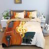 Guitar Soft Duvet Cover Twin King Rock Music Note Warm Comforter Cover Microfiber Grunge Style Electric Guitar Beding Set For Children Kids Ten